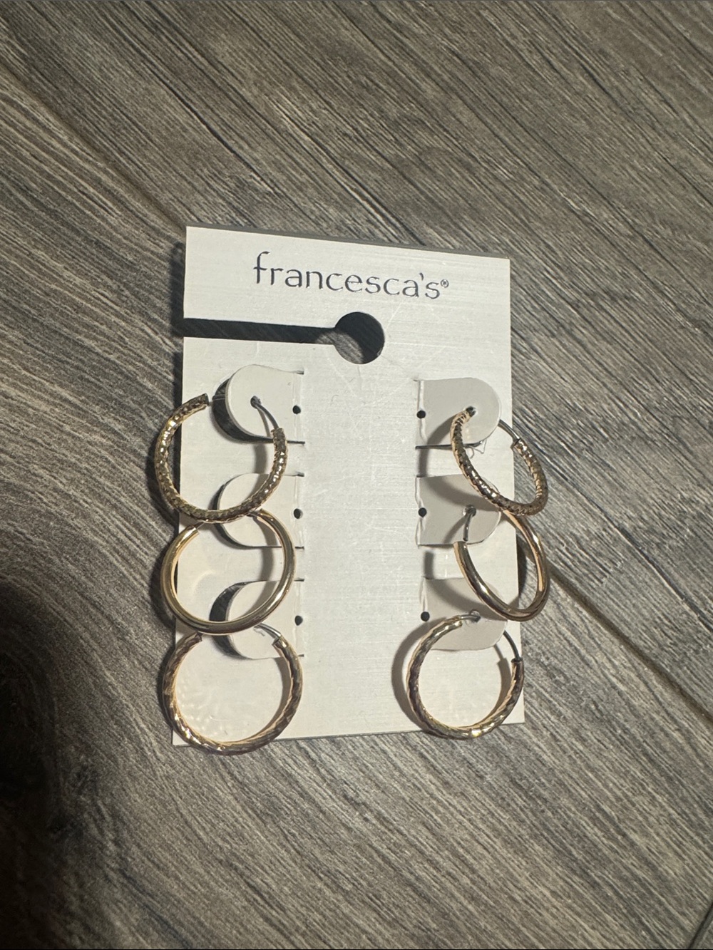 Francesca's Collections Gold Triple Hoop Earring Set